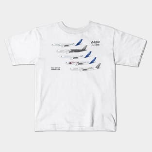 Airbus A350 Test Aircraft Fleet Kids T-Shirt